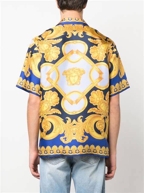 royal blue gold baroque print versace women|Versace baroque pattern.